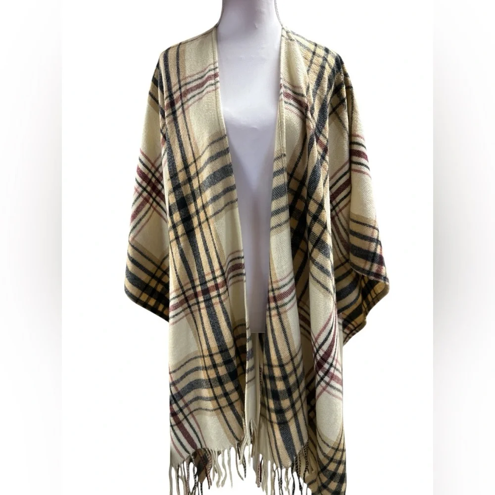 Woolrich Multicolor Plaid Shawl with Fringe